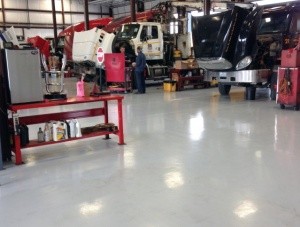 Resurfaced floor with new topcoat